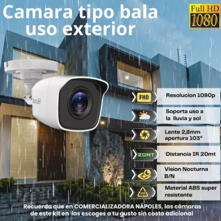 39 Kit Hikvision Hilook Dvr 4 Ch + 3 Cámaras 1080p + Disco 500g